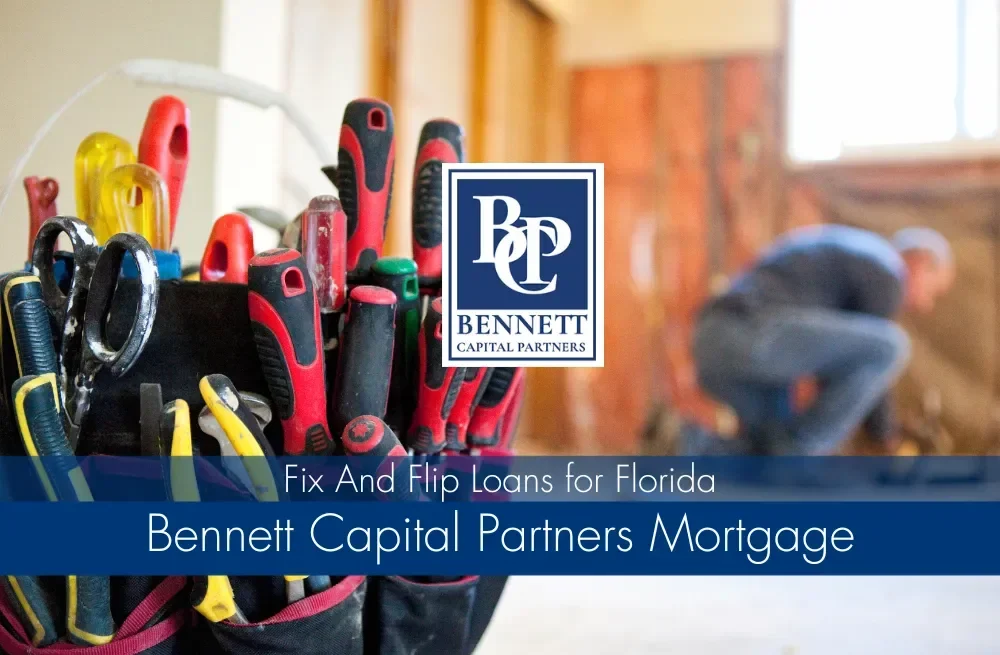 Renovation tools and a worker with Bennett Capital Partners branding
