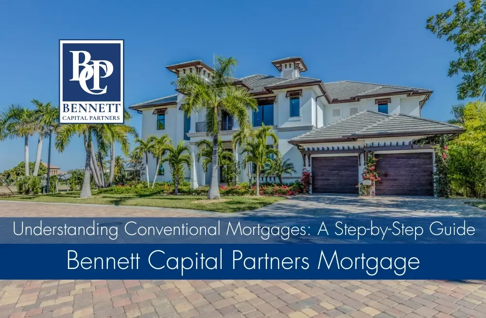 Bennett Capital Partners logo beside a two-story home with palm trees